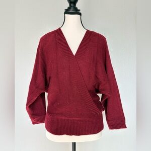 Lulu's Burgundy V-Neck Sweater
